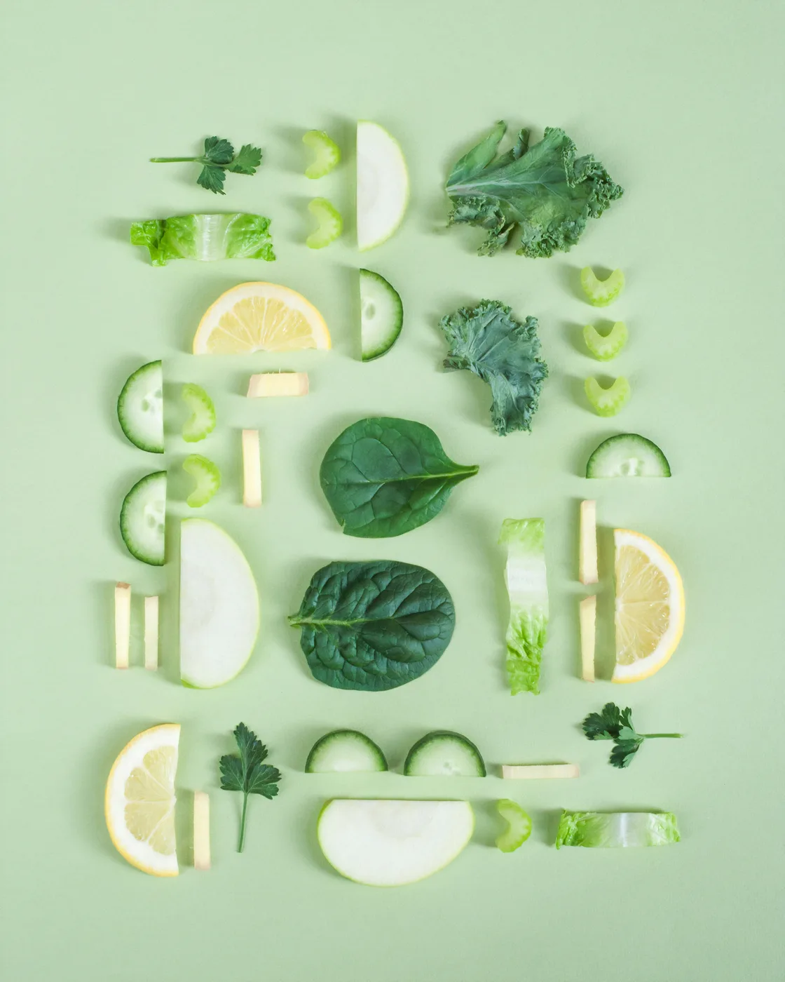 Colourful balanced meal with fruit, vegetables and familiar everyday food
